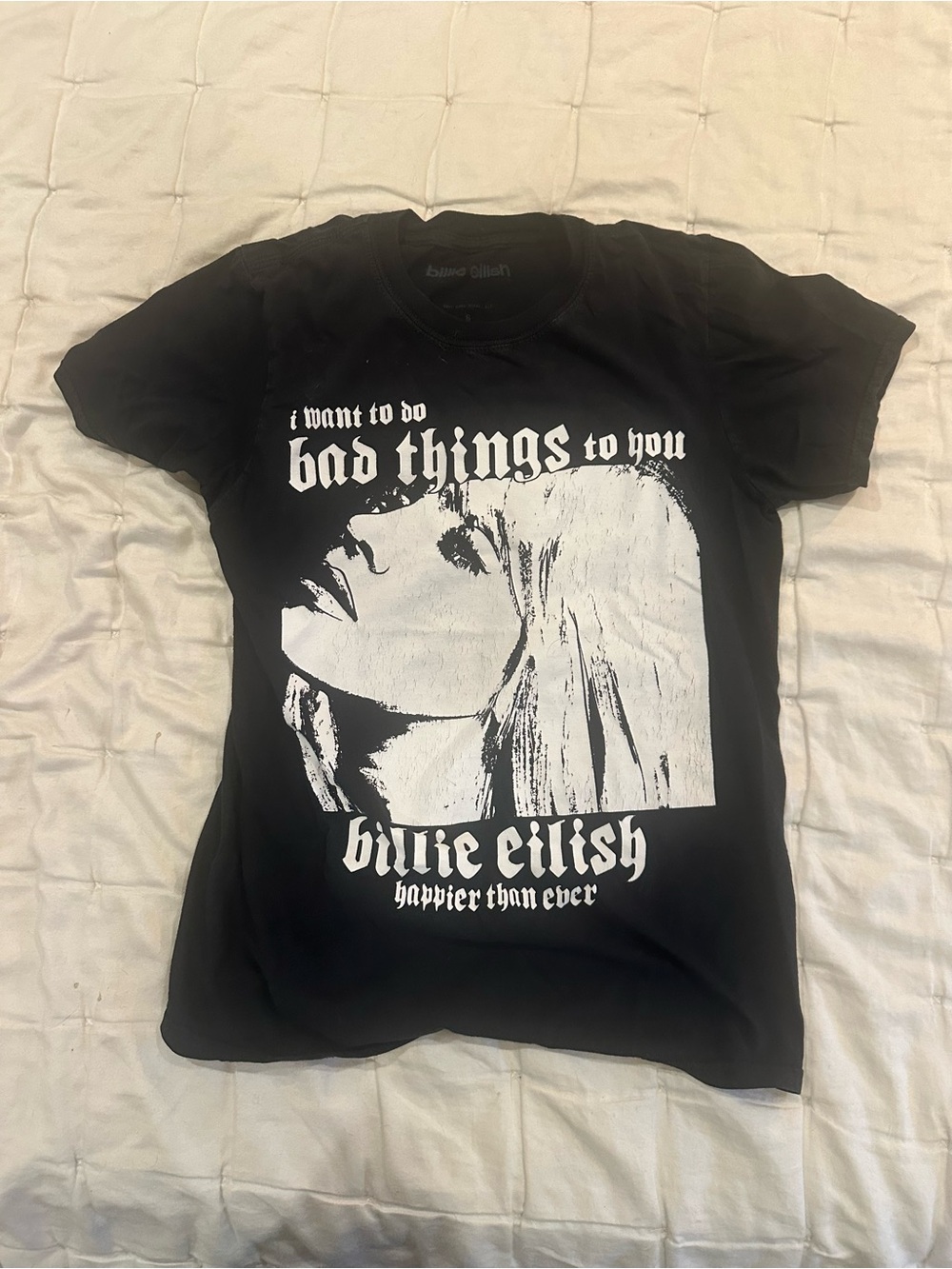 Billie Eilish Happier Than Ever Graphic T-Shirt Washed Black Small